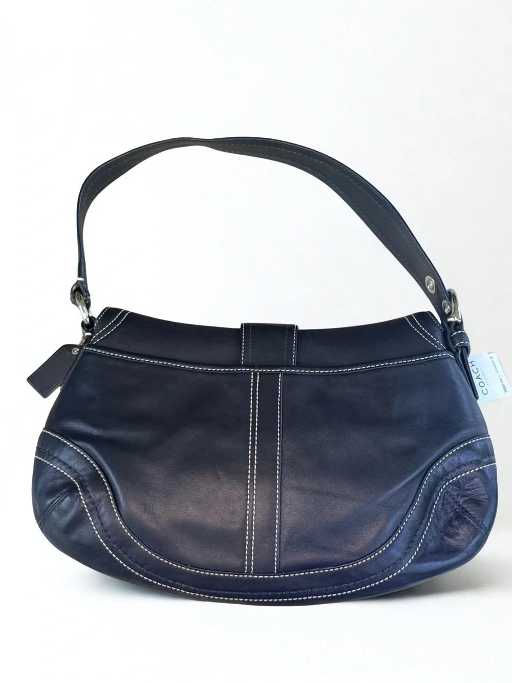 NWT New Vintage Coach Black Leather Soho Flap Bag F10910 Never Used
